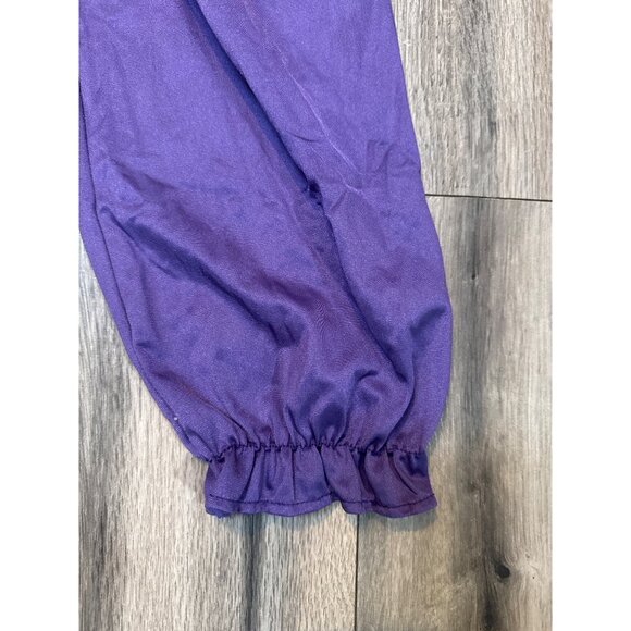 Vintage Purple Lace & Satin Womens Jumpsuit Medium Shadowline Wear Delicate Slee - Picture 10 of 11